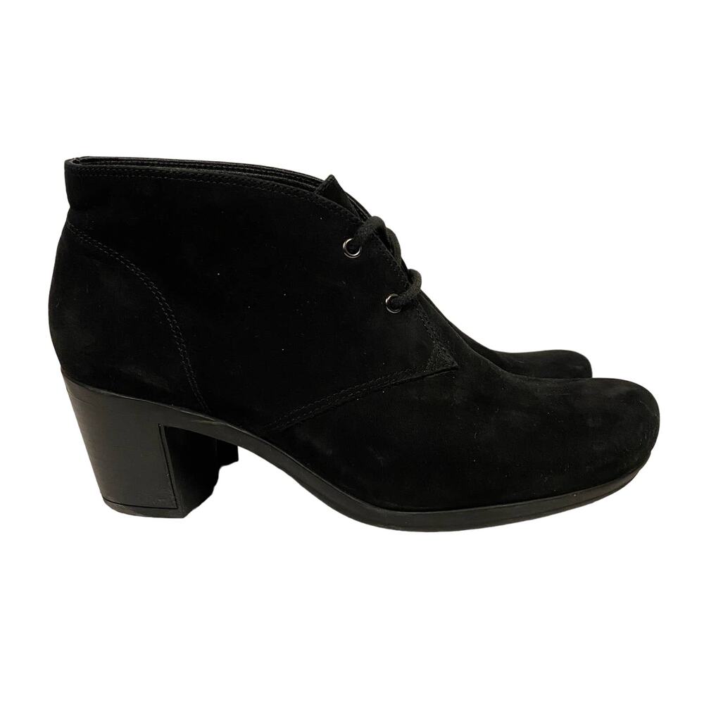 Abeo Bio System Potrero Black Suede Lace Up Bootie Size 7.5